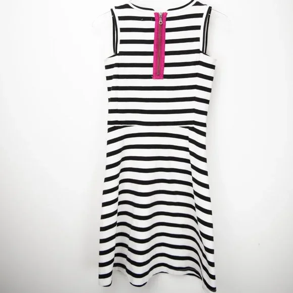 Hatley Sarah Dress Mini Fit + Flare Embroidered Stretch Black White Pink Size XS - Picture 2 of 7